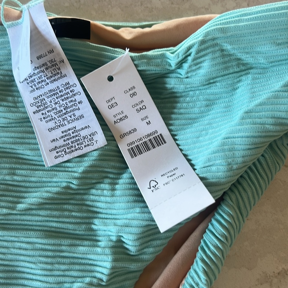 NWT J.Crew Ribbed High Rise Cheeky Bikini Bottom - Picture 2 of 6
